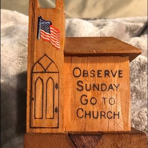 VINTAGE WOODEN CHURCH BANK